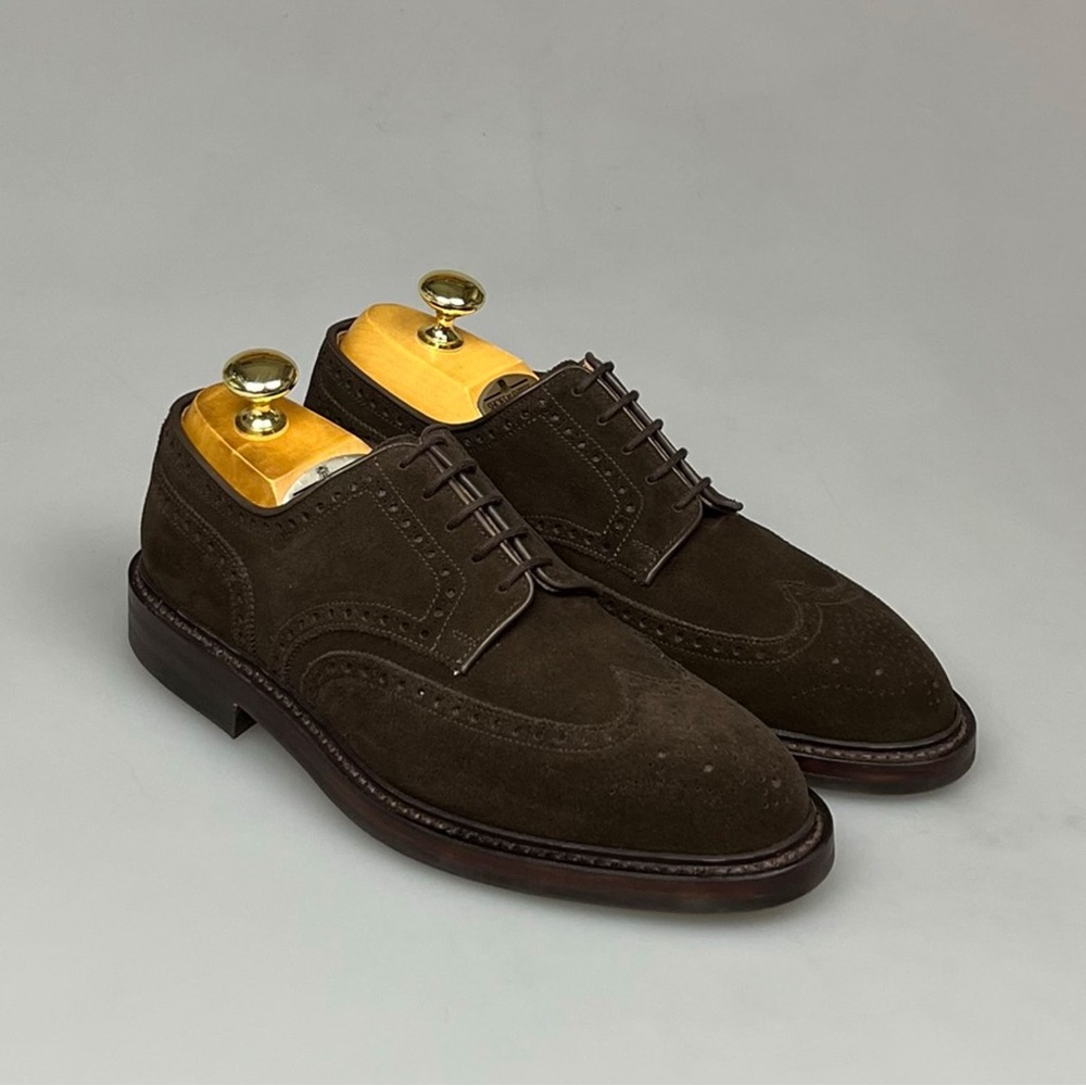 Crockett & Jones Pembroke Derby’s Dark Brown Suede